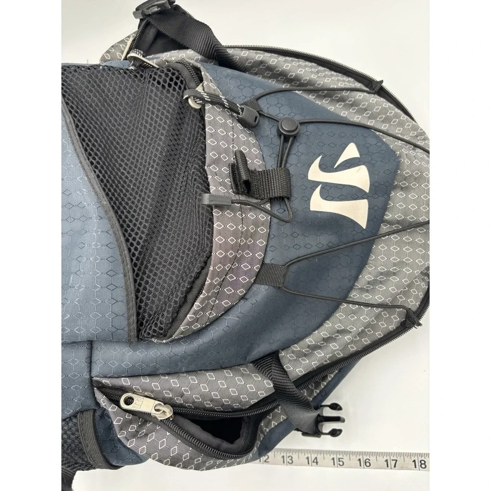 Warrior Lacrosse Gear Backpack Equipment Bag Navy Gray Helmet Stick Storage